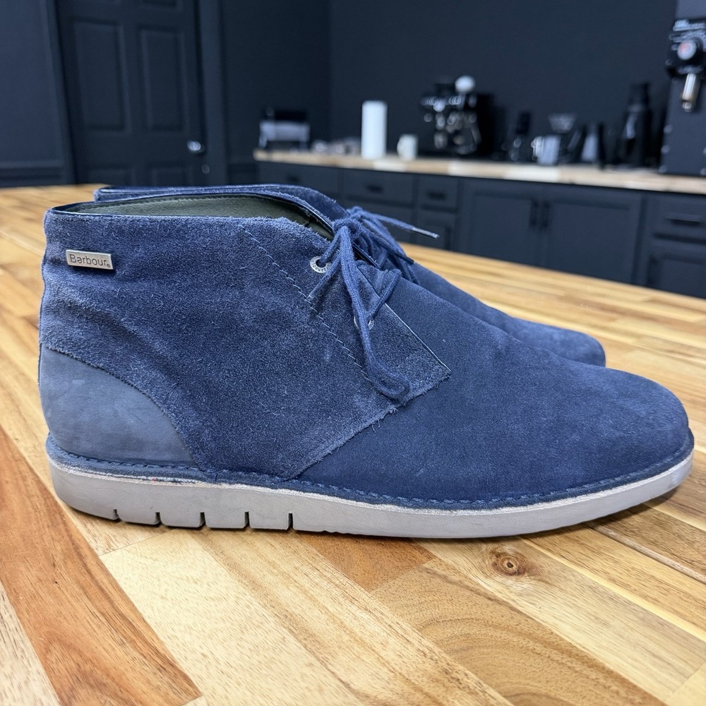 Barbour Kent Chukka Boot Blue Suede Men's Size 11 Made In Portugal